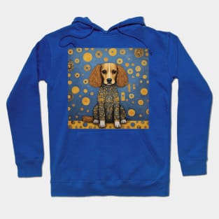 Gustav Klimt Style Dog in Blue and Gold Costume Hoodie